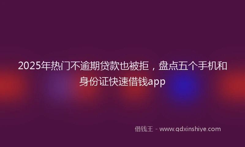 2025年热门不逾期贷款也被拒，盘点五个手机和身份证快速借钱app