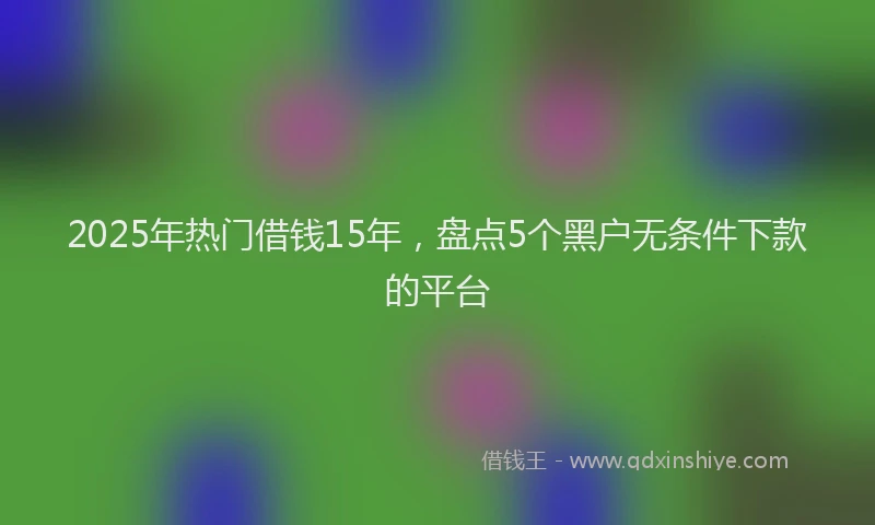 2025年热门借钱15年，盘点5个黑户无条件下款的平台