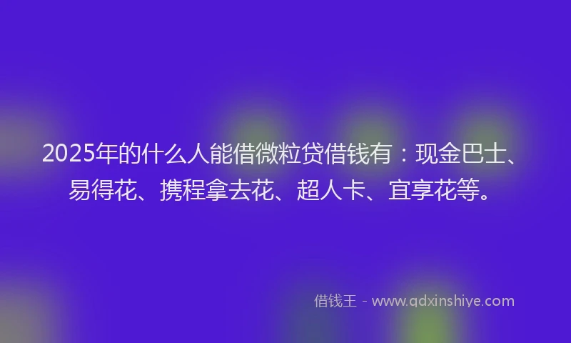 2025年的什么人能借微粒贷借钱有：现金巴士、易得花、携程拿去花、超人卡、宜享花等。