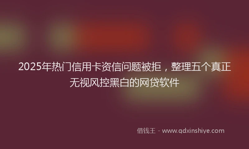 2025年热门信用卡资信问题被拒，整理五个真正无视风控黑白的网贷软件
