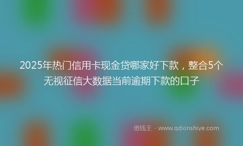 2025年热门信用卡现金贷哪家好下款，整合5个无视征信大数据当前逾期下款的口子
