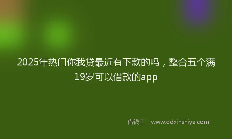 2025年热门你我贷最近有下款的吗，整合五个满19岁可以借款的app