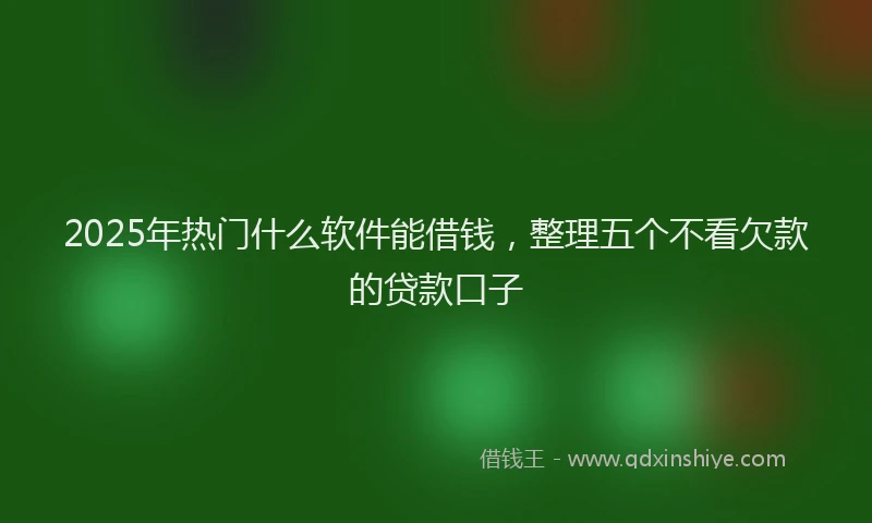 2025年热门什么软件能借钱，整理五个不看欠款的贷款口子