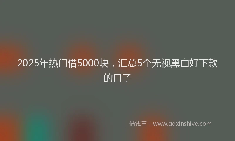 2025年热门借5000块，汇总5个无视黑白好下款的口子