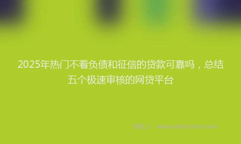 2025年热门不看负债和征信的贷款可靠吗，总结五个极速审核的网贷平台
