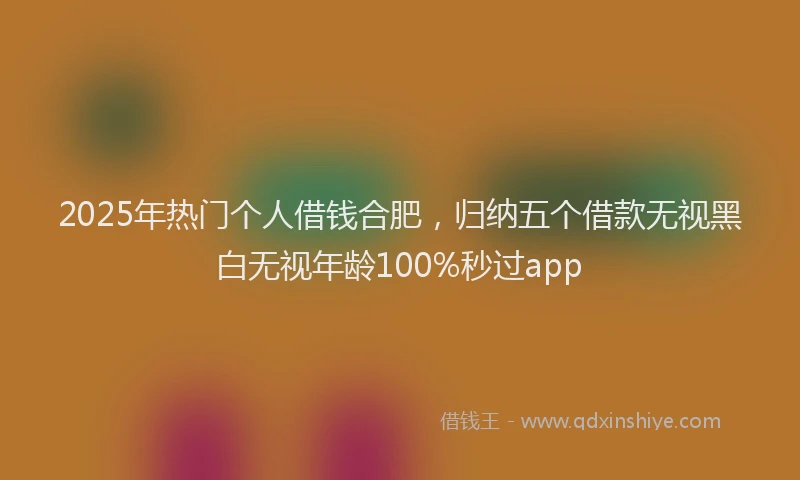 2025年热门个人借钱合肥，归纳五个借款无视黑白无视年龄100%秒过app
