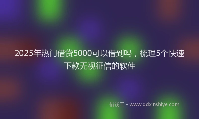 2025年热门借贷5000可以借到吗，梳理5个快速下款无视征信的软件