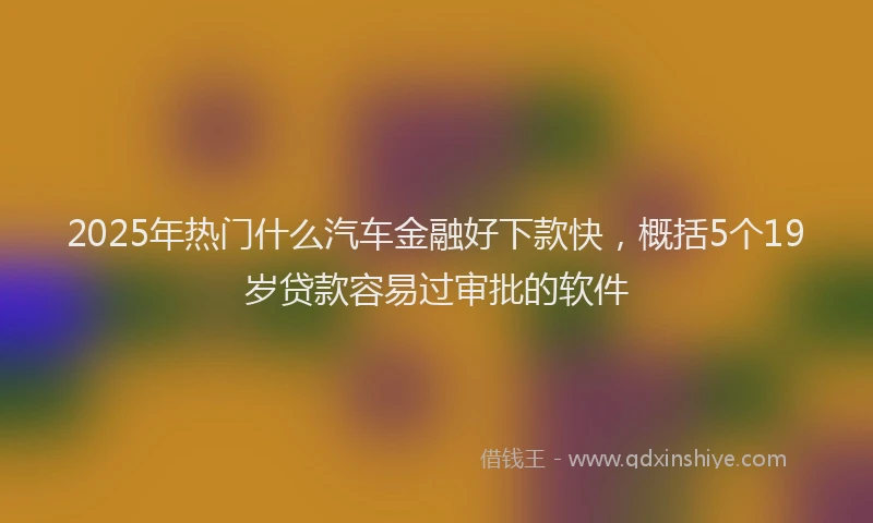 2025年热门什么汽车金融好下款快，概括5个19岁贷款容易过审批的软件