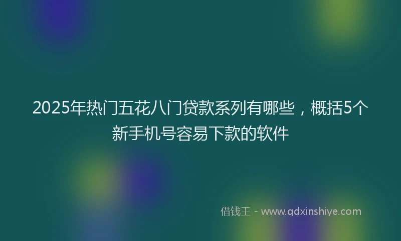 2025年热门五花八门贷款系列有哪些，概括5个新手机号容易下款的软件