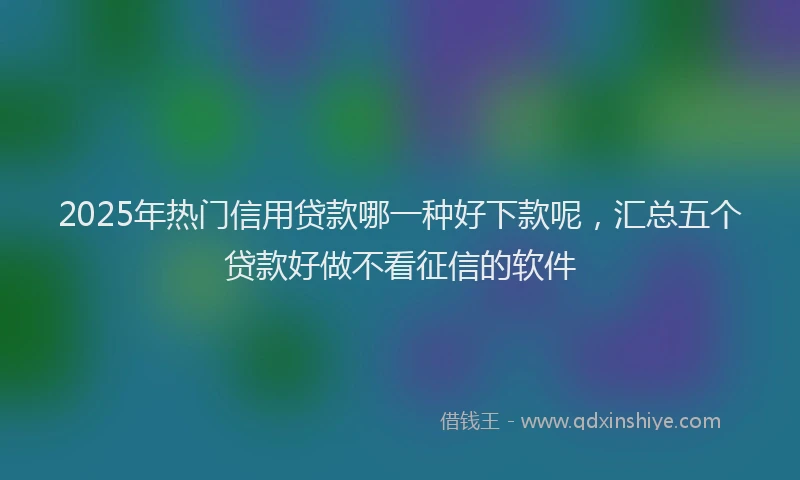 2025年热门信用贷款哪一种好下款呢，汇总五个贷款好做不看征信的软件