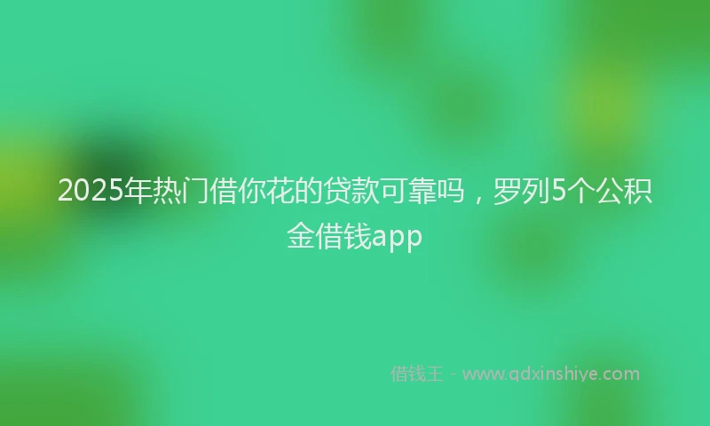 2025年热门借你花的贷款可靠吗，罗列5个公积金借钱app