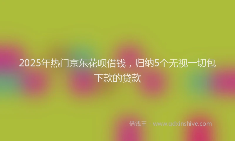 2025年热门京东花呗借钱，归纳5个无视一切包下款的贷款