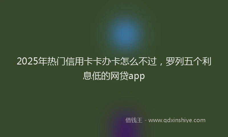 2025年热门信用卡卡办卡怎么不过，罗列五个利息低的网贷app