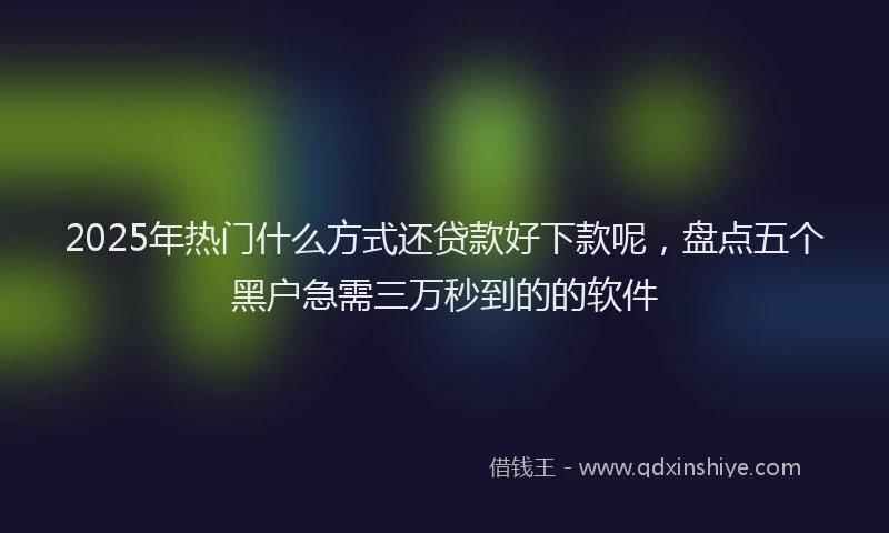 2025年热门什么方式还贷款好下款呢，盘点五个黑户急需三万秒到的的软件