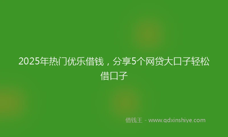 2025年热门优乐借钱，分享5个网贷大口子轻松借口子
