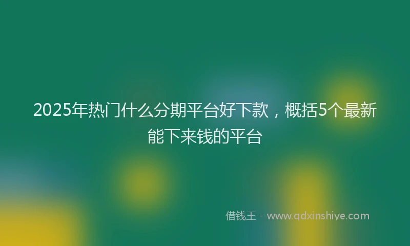 2025年热门什么分期平台好下款，概括5个最新能下来钱的平台