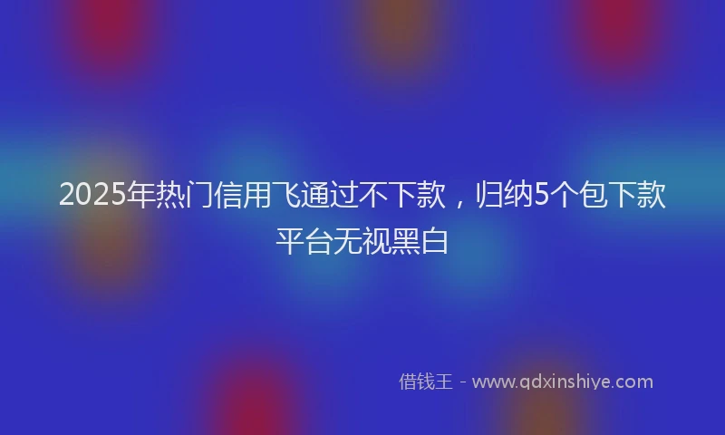 2025年热门信用飞通过不下款，归纳5个包下款平台无视黑白