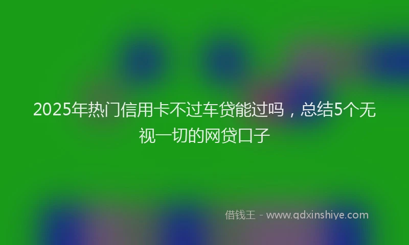 2025年热门信用卡不过车贷能过吗，总结5个无视一切的网贷口子