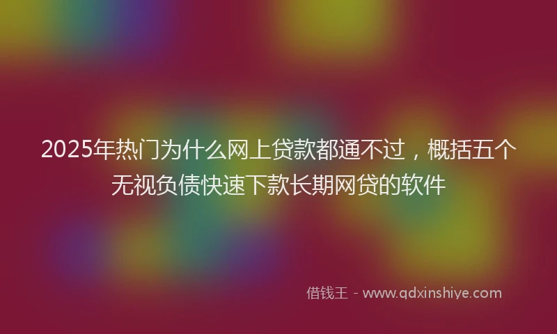 2025年热门为什么网上贷款都通不过，概括五个无视负债快速下款长期网贷的软件
