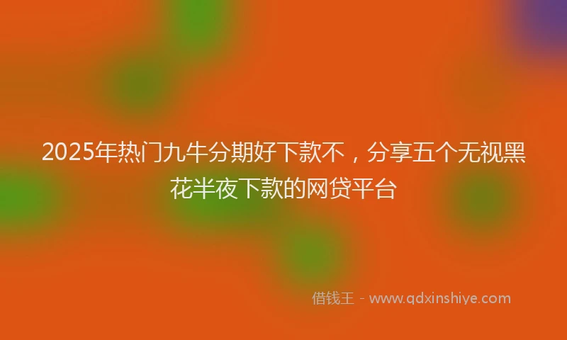 2025年热门九牛分期好下款不，分享五个无视黑花半夜下款的网贷平台
