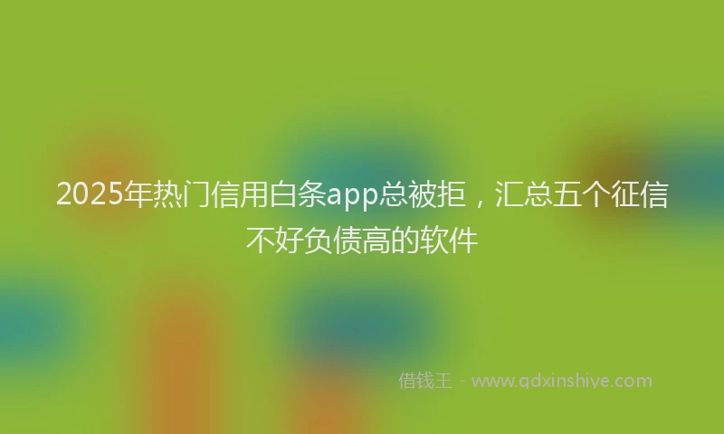 2025年热门信用白条app总被拒，汇总五个征信不好负债高的软件