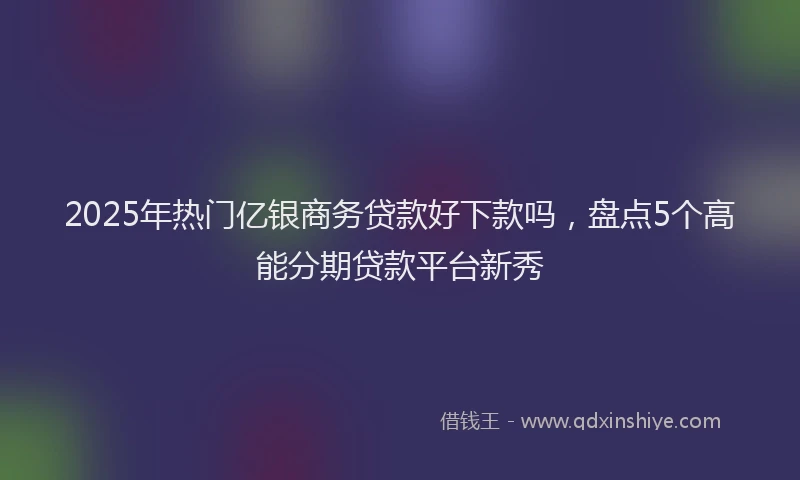 2025年热门亿银商务贷款好下款吗，盘点5个高能分期贷款平台新秀