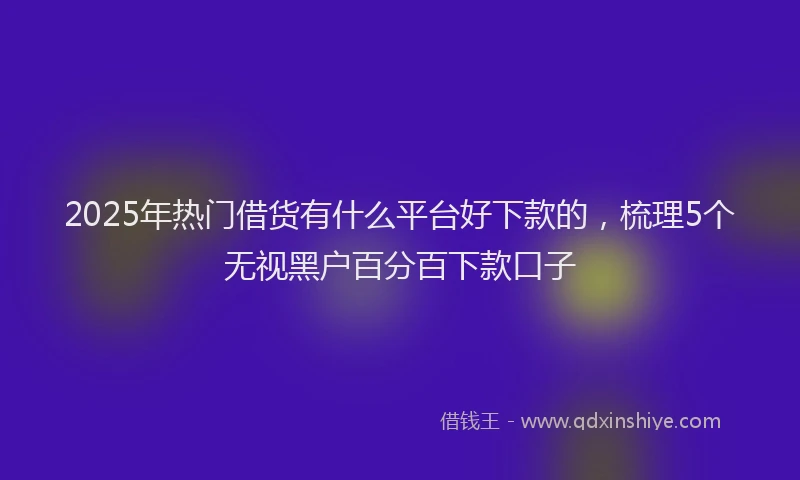 2025年热门借货有什么平台好下款的，梳理5个无视黑户百分百下款口子