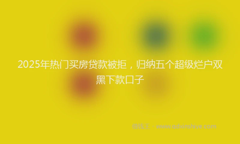 2025年热门买房贷款被拒，归纳五个超级烂户双黑下款口子