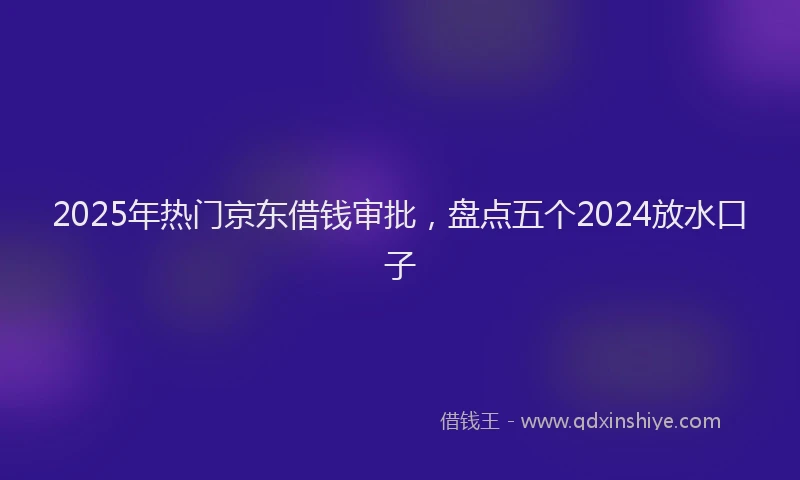 2025年热门京东借钱审批，盘点五个2024放水口子
