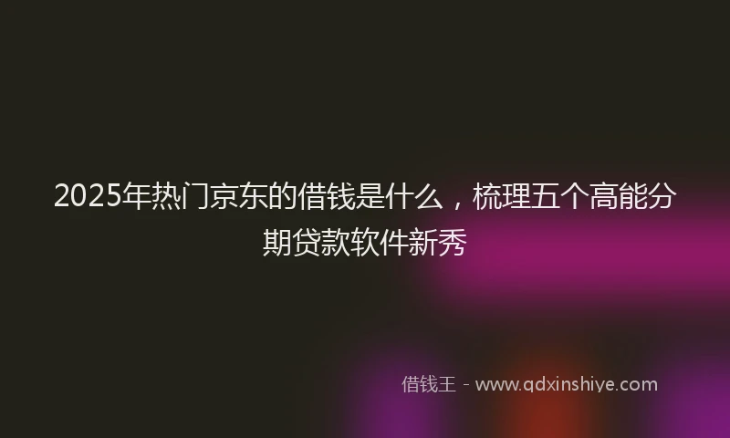 2025年热门京东的借钱是什么，梳理五个高能分期贷款软件新秀
