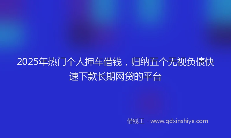 2025年热门个人押车借钱,归纳五个无视负债快速下款长期网贷的平台