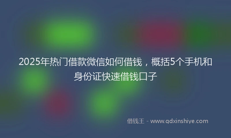2025年热门借款微信如何借钱，概括5个手机和身份证快速借钱口子