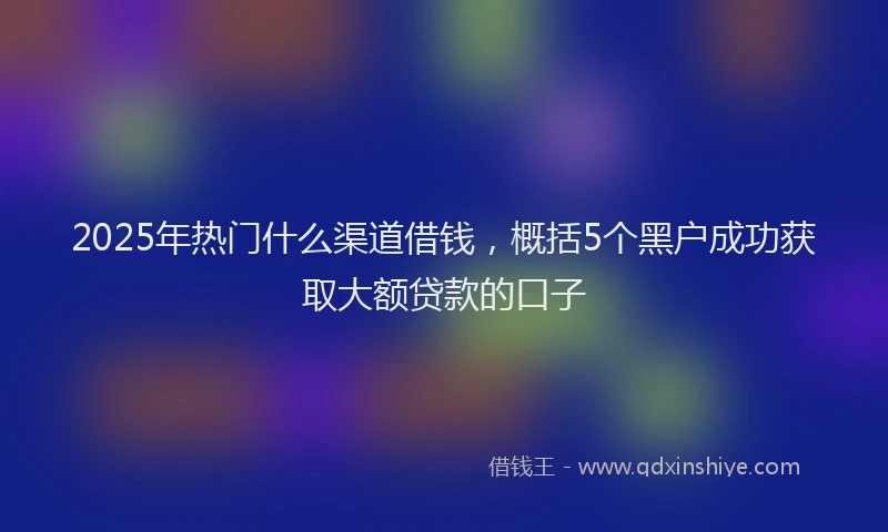 2025年热门什么渠道借钱，概括5个黑户成功获取大额贷款的口子