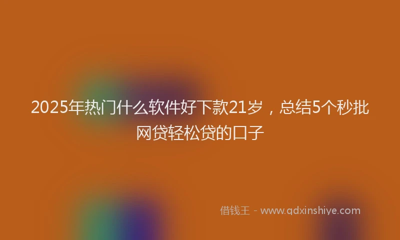 2025年热门什么软件好下款21岁，总结5个秒批网贷轻松贷的口子