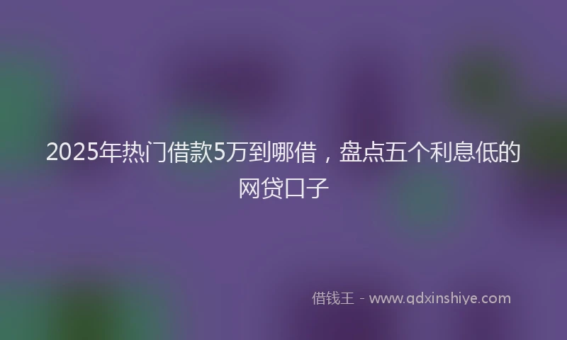 2025年热门借款5万到哪借，盘点五个利息低的网贷口子