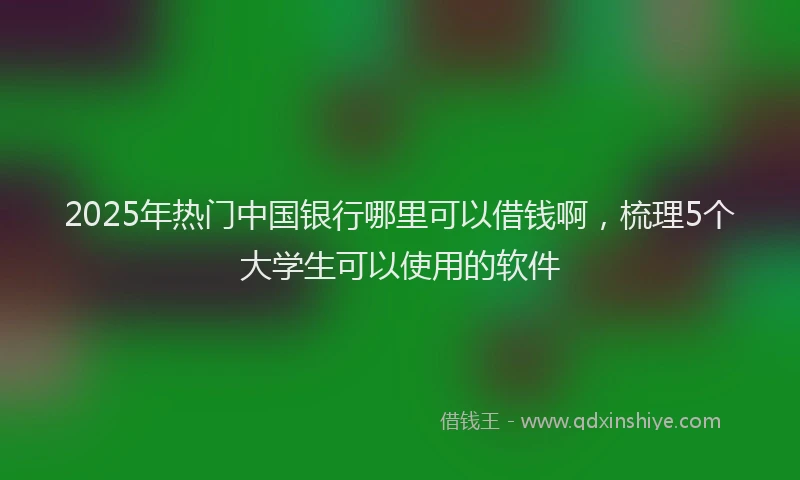 2025年热门中国银行哪里可以借钱啊，梳理5个大学生可以使用的软件