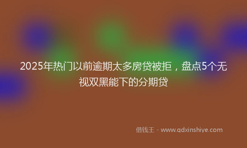 2025年热门以前逾期太多房贷被拒，盘点5个无视双黑能下的分期贷