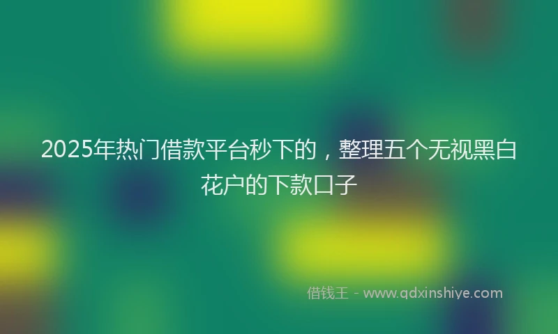 2025年热门借款平台秒下的，整理五个无视黑白花户的下款口子