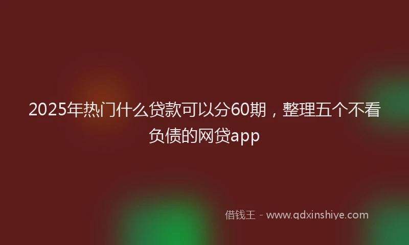 2025年热门什么贷款可以分60期，整理五个不看负债的网贷app