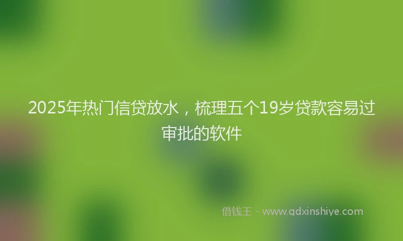 2025年热门信贷放水，梳理五个19岁贷款容易过审批的软件
