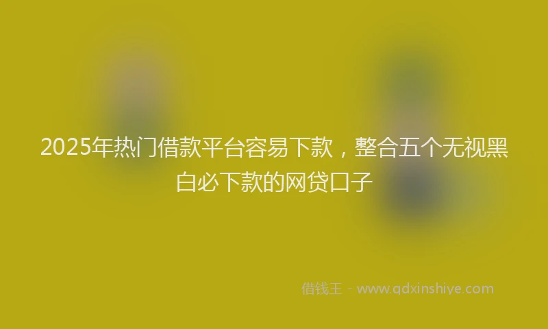 2025年热门借款平台容易下款，整合五个无视黑白必下款的网贷口子