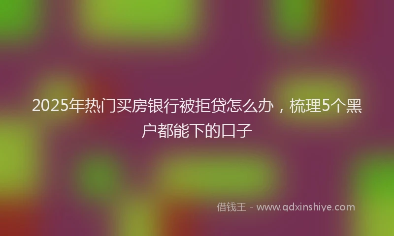 2025年热门买房银行被拒贷怎么办，梳理5个黑户都能下的口子