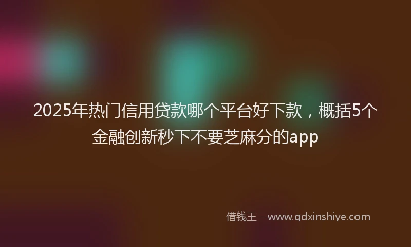 2025年热门信用贷款哪个平台好下款，概括5个金融创新秒下不要芝麻分的app