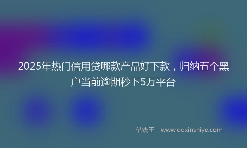 2025年热门信用贷哪款产品好下款，归纳五个黑户当前逾期秒下5万平台