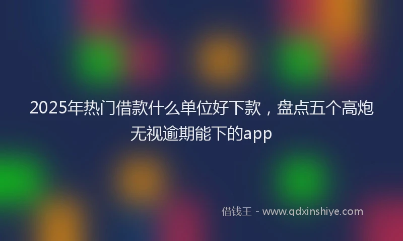 2025年热门借款什么单位好下款，盘点五个高炮无视逾期能下的app