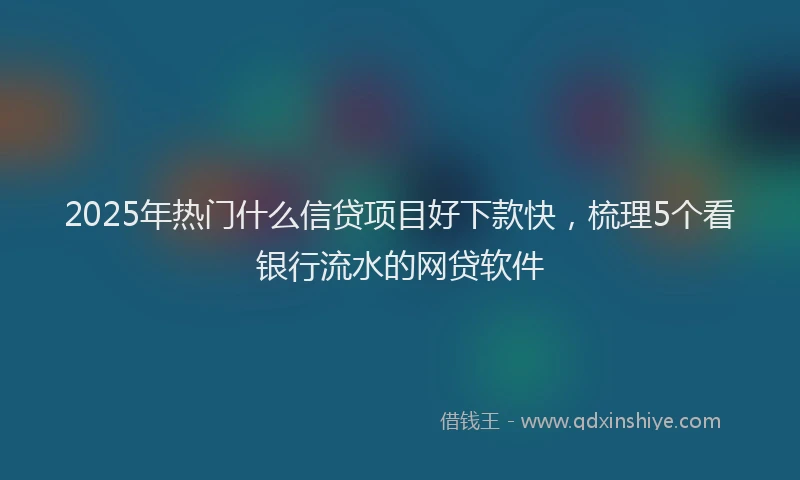 2025年热门什么信贷项目好下款快,梳理5个看银行流水的网贷软件