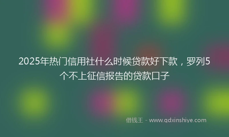 2025年热门信用社什么时候贷款好下款，罗列5个不上征信报告的贷款口子