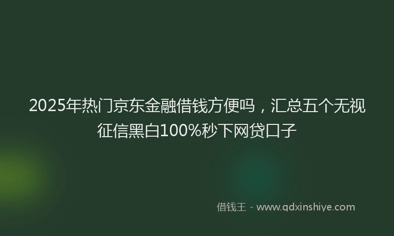 2025年热门京东金融借钱方便吗，汇总五个无视征信黑白100%秒下网贷口子