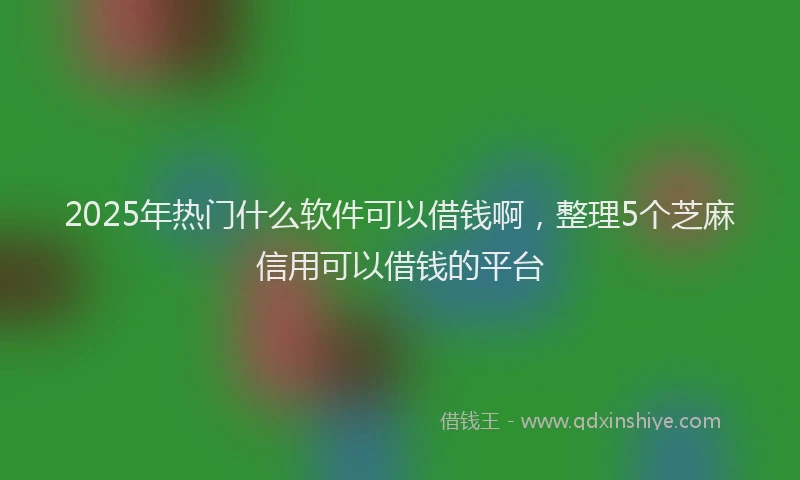 2025年热门什么软件可以借钱啊，整理5个芝麻信用可以借钱的平台