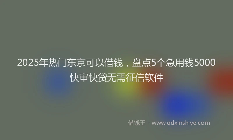 2025年热门东京可以借钱，盘点5个急用钱5000快审快贷无需征信软件